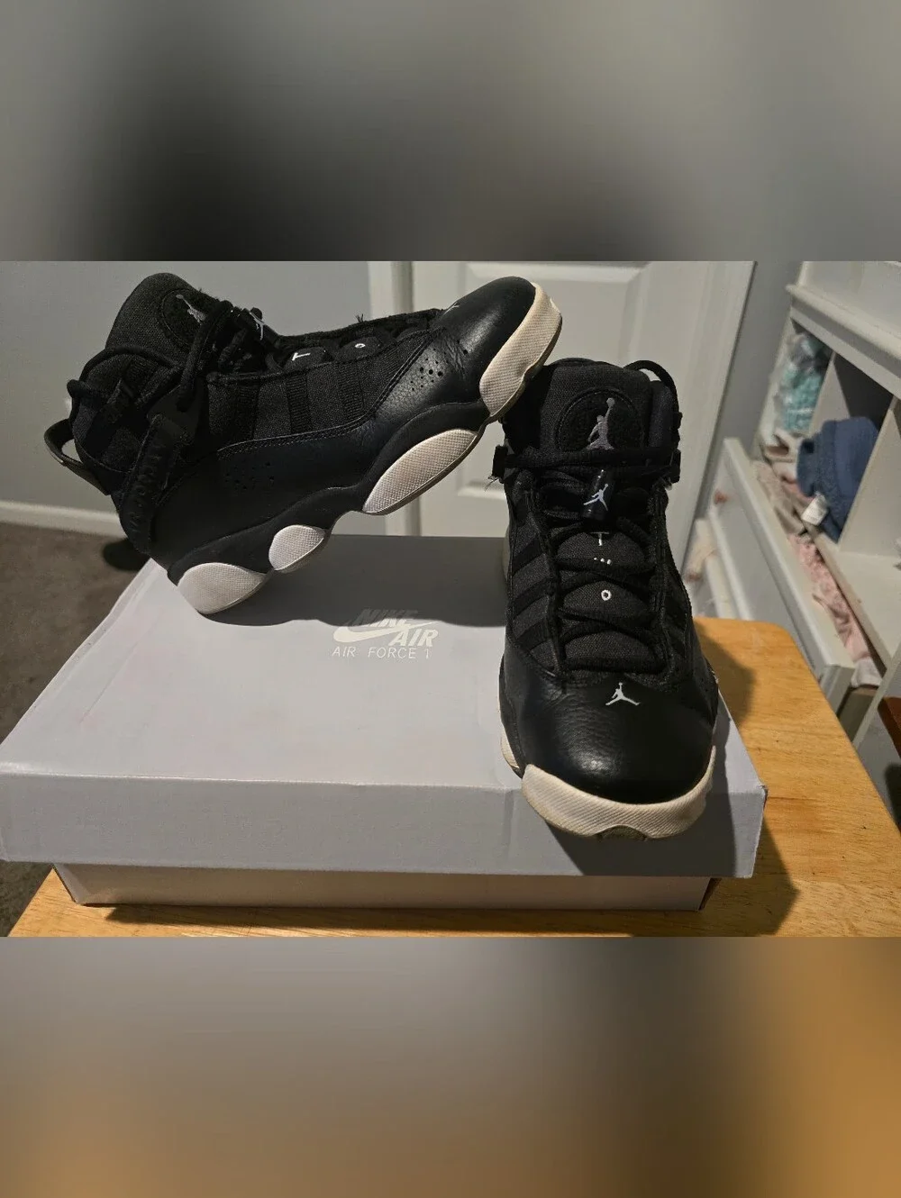 Air Jordan TWO3 6 Rings 323419-021 Black White Basketball Shoes Men Size 5.5